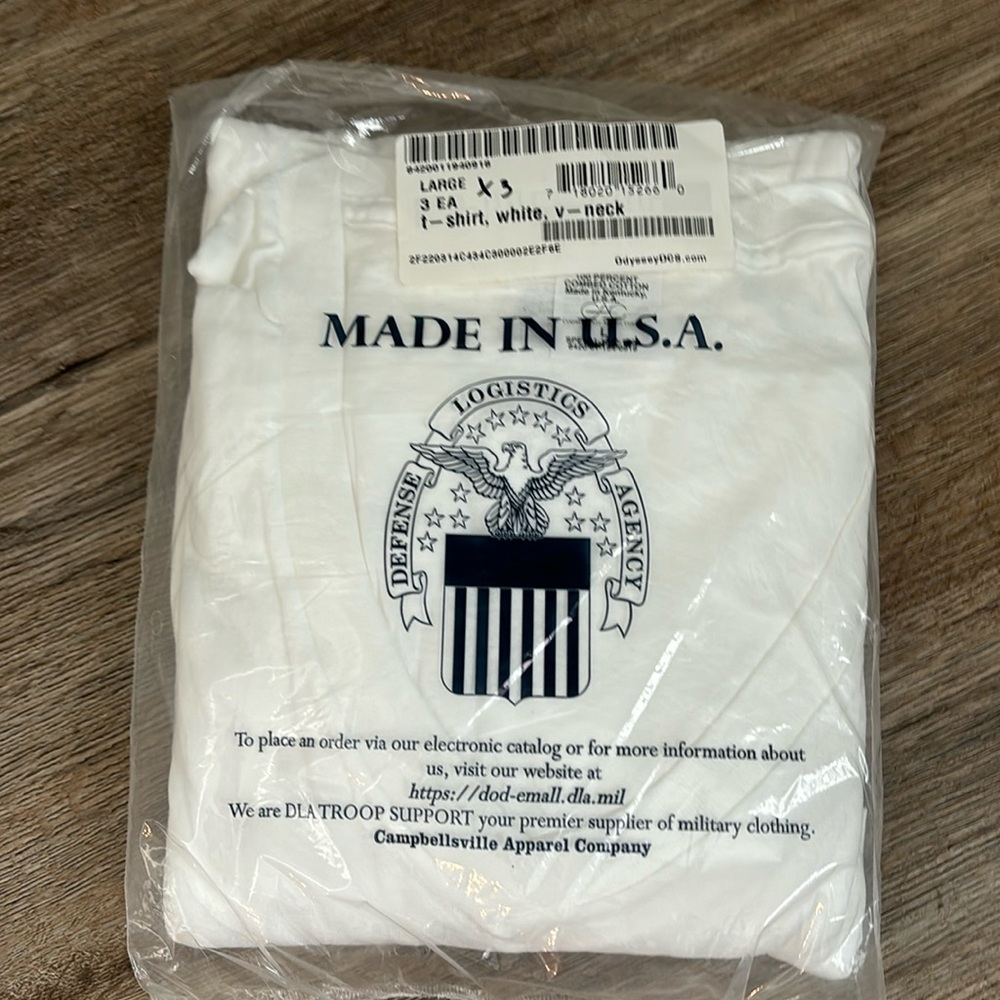 3 pack V-neck military white Tees